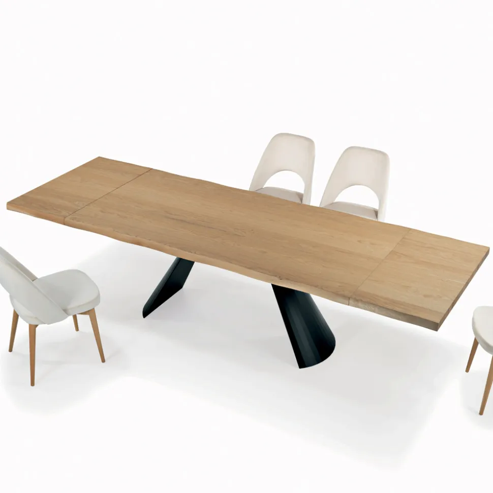 Tavolo Allungabile con Bordo Scortecciato Irregolare Made in Italy - Occhiali