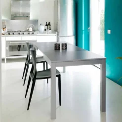 Tavolo allungabile con gambe in legno di faggio,L130/210xP80cm,Denisio