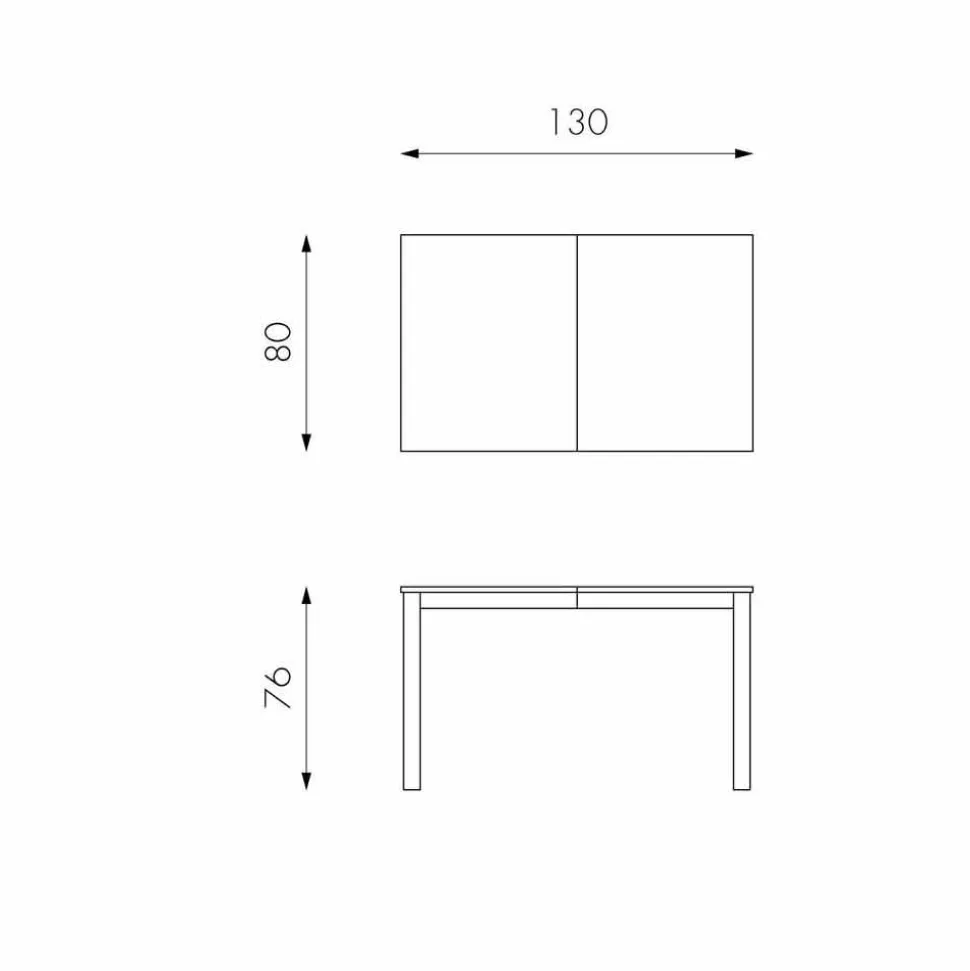 Tavolo allungabile con gambe in legno di faggio,L130/210xP80cm,Denisio
