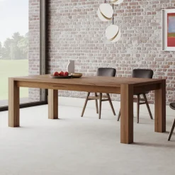 Tavolo Allungabile con Gambe e Piano Impiallacciati Made in Italy - Tash