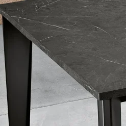 Tavolo Allungabile con Piano in Melaminico Marmo e Gambe Antracite - Ariel