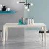 Tavolo Allungabile con Piano in Melaminico Cemento Bianco Ghiaccio - Ariel