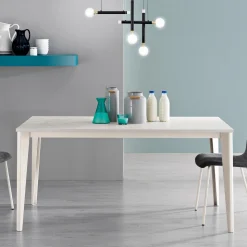 Tavolo Allungabile con Piano in Melaminico Cemento Bianco Ghiaccio - Ariel
