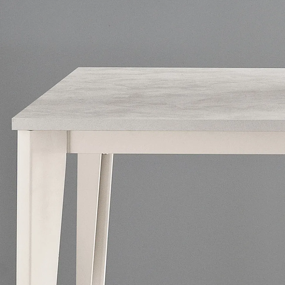 Tavolo Allungabile con Piano in Melaminico Cemento Bianco Ghiaccio - Ariel