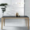Tavolo Allungabile con Piano in Laminato Effetto Marmo Dark - Anice