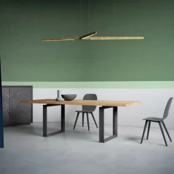 Tavolo Allungabile con Piano e Bordo Scortecciato Made in Italy - Aravis