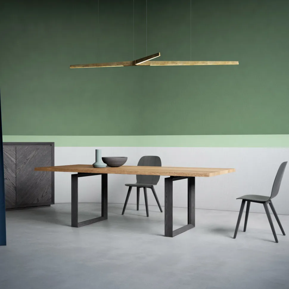 Tavolo Allungabile con Piano e Bordo Scortecciato Made in Italy - Aravis