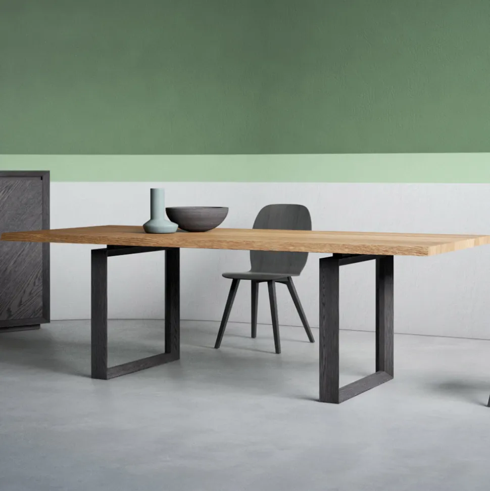 Tavolo Allungabile con Piano e Bordo Scortecciato Made in Italy - Aravis