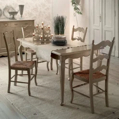Tavolo Allungabile con 4 Sedie in Tortora Chiaro Made in Italy - Celestino