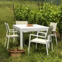Tavolo Allungabile da Giardino Realizzato Interamente in Alluminio - Foglio