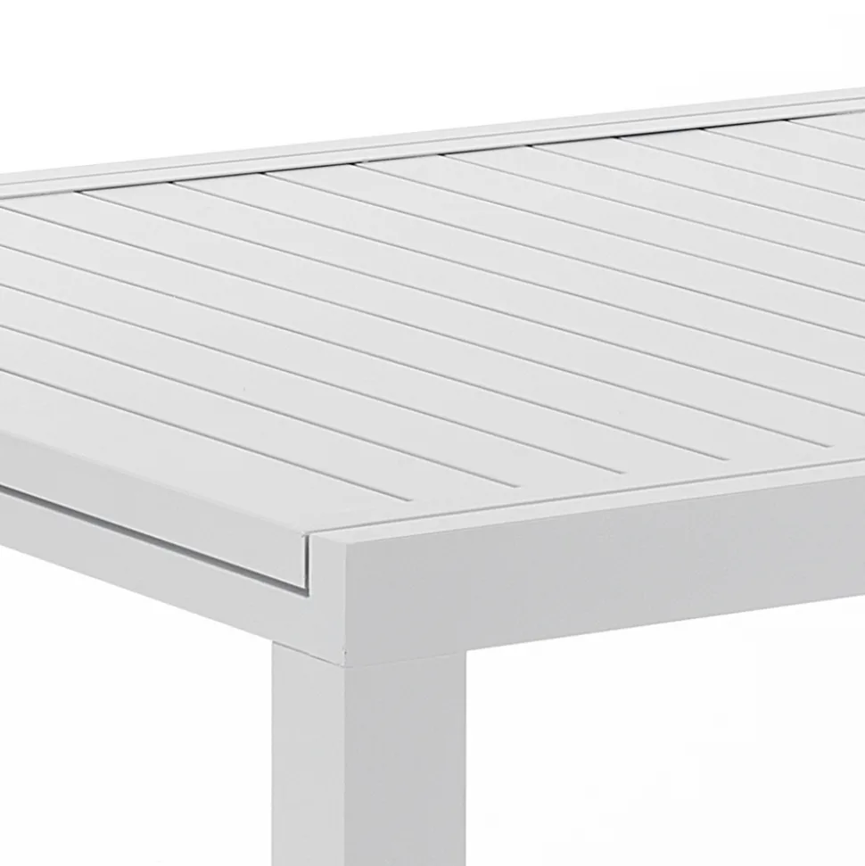 Tavolo Allungabile da Giardino con Piano e Base in Alluminio Bianco - Parler