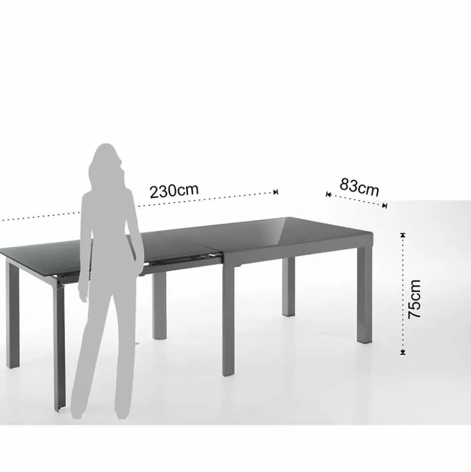 Tavolo Allungabile di Design in Vetro e Metallo - Guerriero