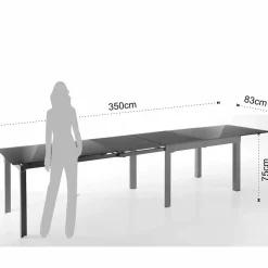 Tavolo Allungabile di Design in Vetro e Metallo - Guerriero