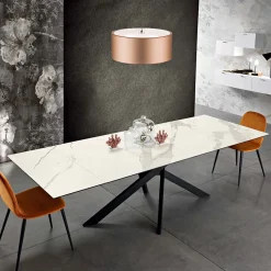 Tavolo allungabile di design in vetroceramica fatto in Italia, Dionigi