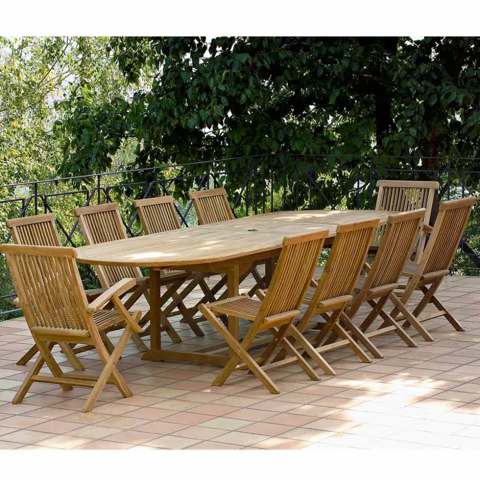 Tavolo Allungabile fino a 320 cm da Giardino in Teak – Yggdrasil