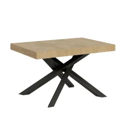 Tavolo Allungabile Fino a 440 cm in Ferro Antracite e Legno Made in Italy - Graffo