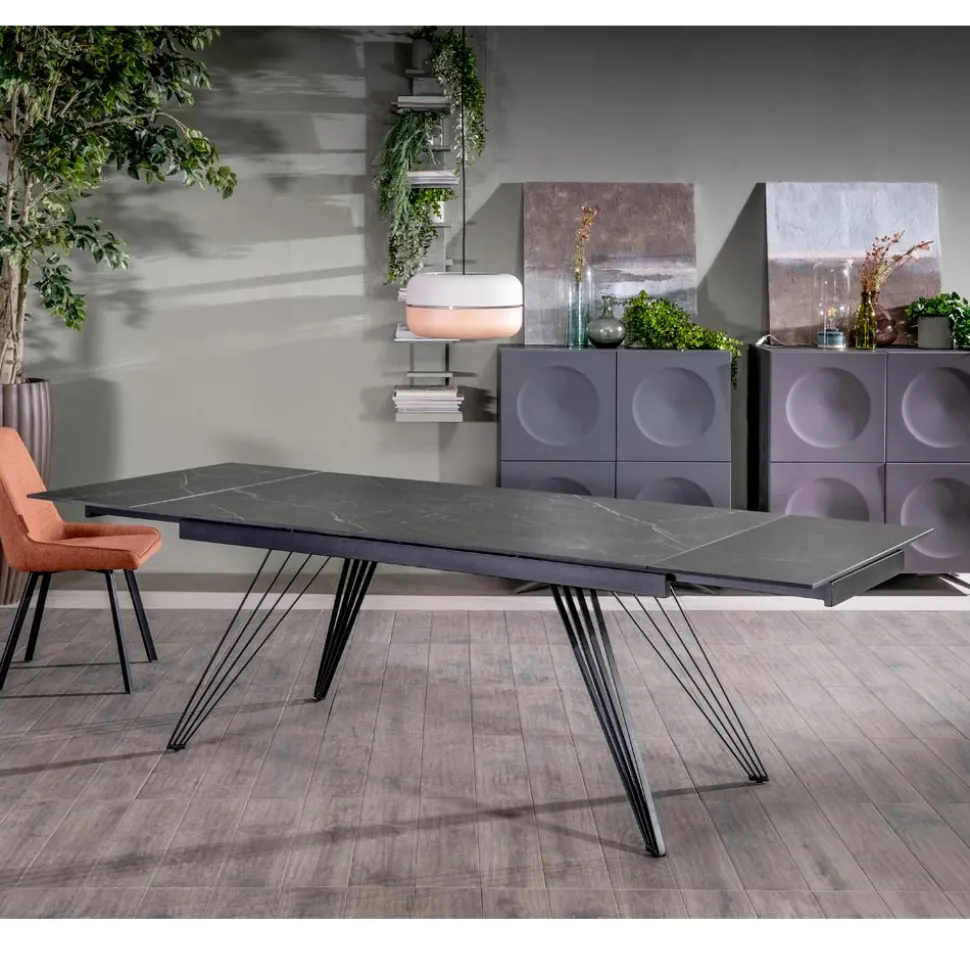 Tavolo Allungabile fino a 240 cm in Ceramica e Metallo - Bouquet