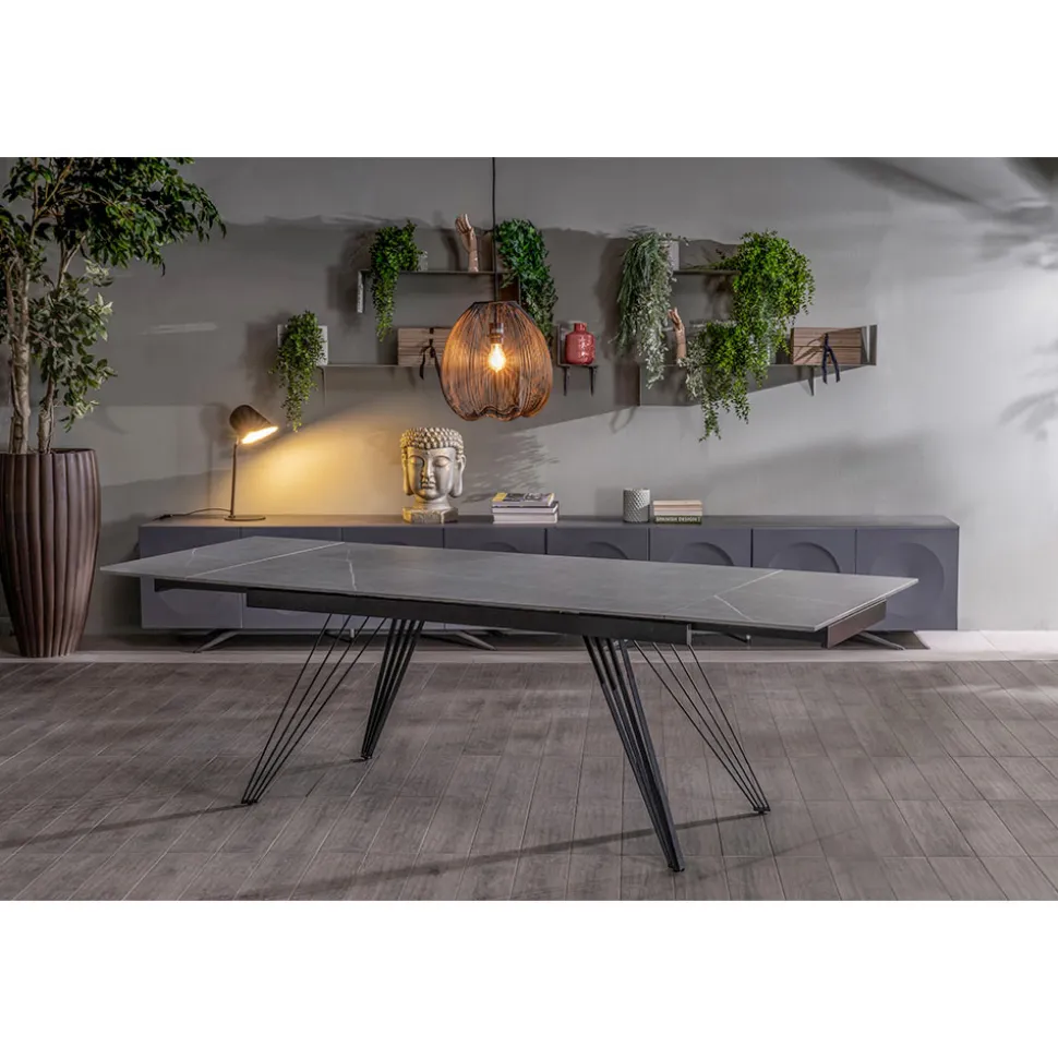 Tavolo Allungabile fino a 240 cm in Ceramica e Metallo - Bouquet