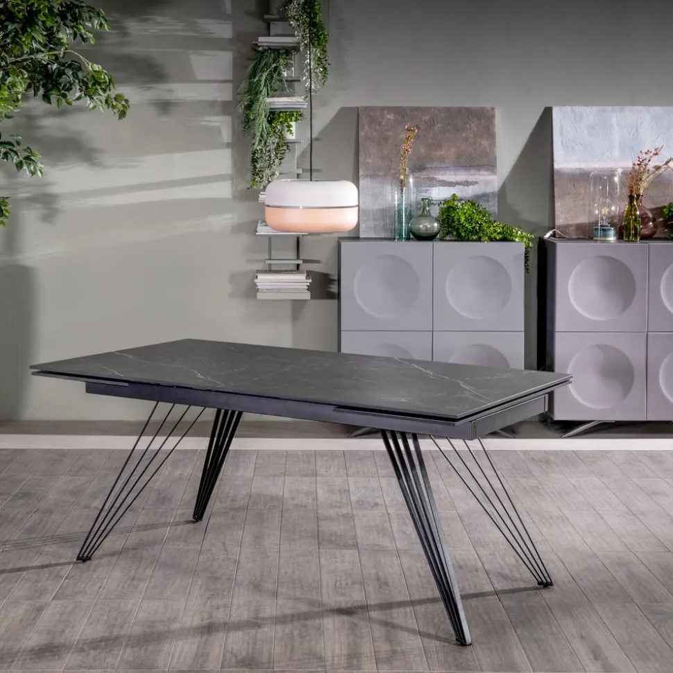 Tavolo Allungabile fino a 240 cm in Ceramica e Metallo - Bouquet