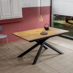 Tavolo Allungabile fino a 190 cm in Metallo e Piano in Melaminico - Lavanda