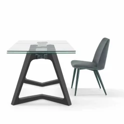 Tavolo Allungabile Fino a 280 cm in Vetro e Legno Impiallacciato – Eugrafo
