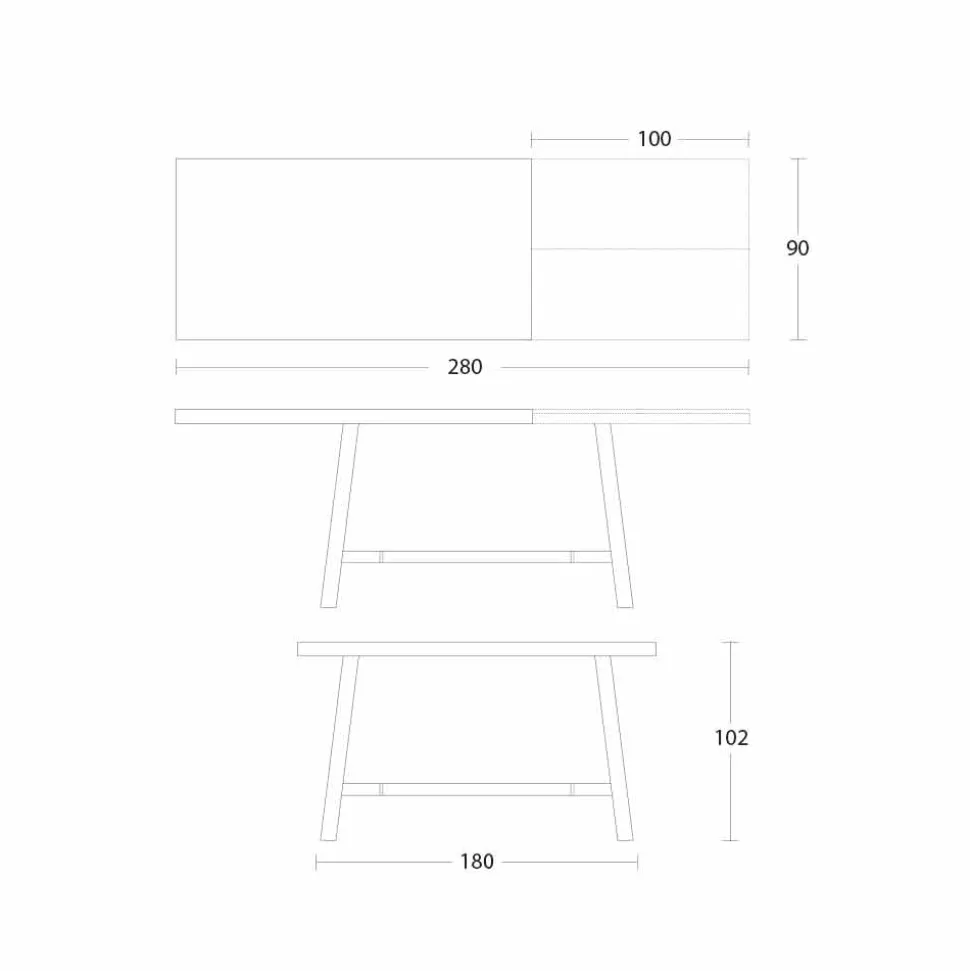 Tavolo Allungabile fino a 280 cm in Legno e Metallo Made in Italy - Gallotto