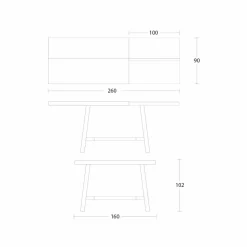 Tavolo Allungabile fino a 280 cm in Legno e Metallo Made in Italy - Gallotto
