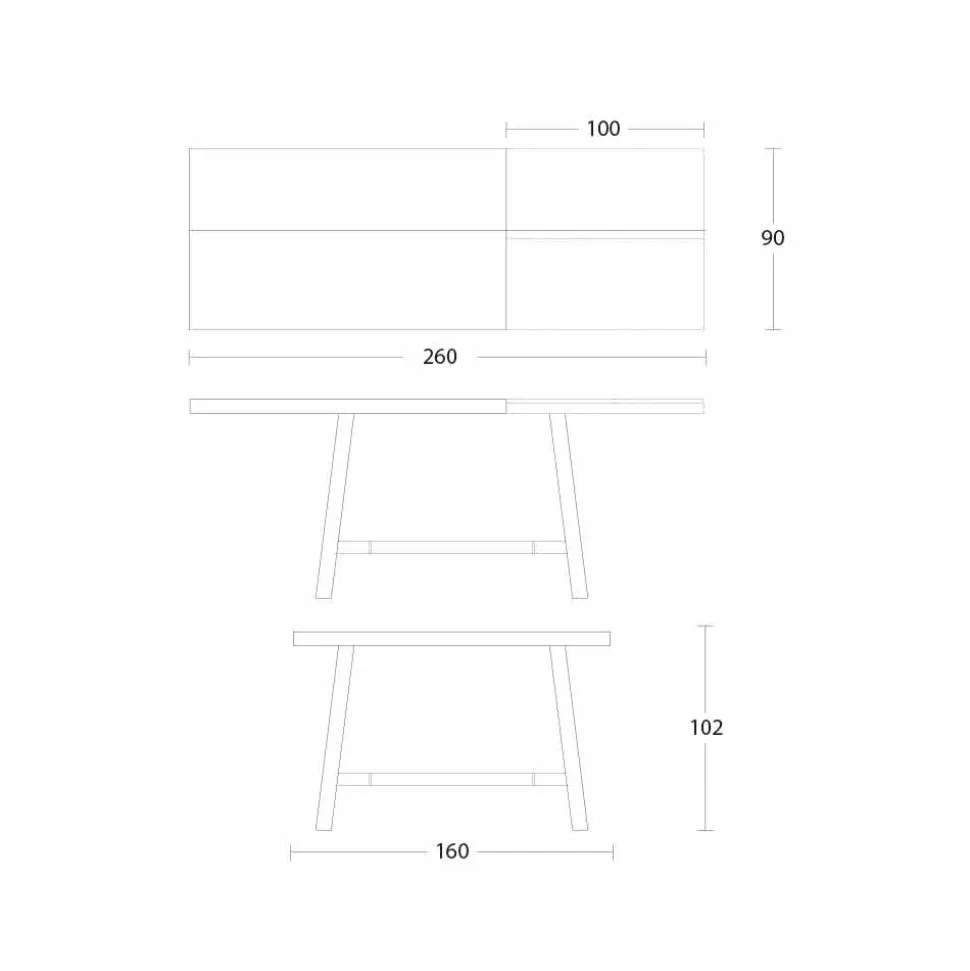 Tavolo Allungabile fino a 280 cm in Legno e Metallo Made in Italy - Gallotto