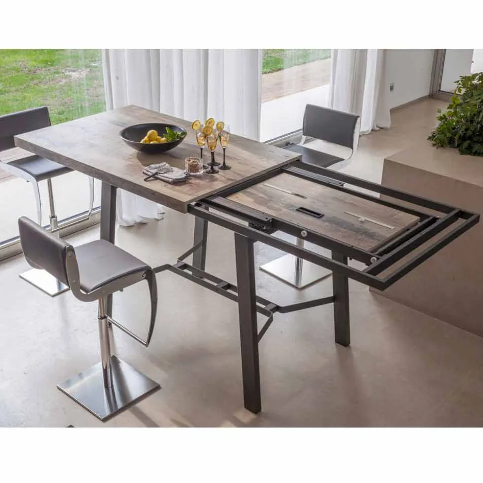 Tavolo Allungabile fino a 280 cm in Legno e Metallo Made in Italy - Gallotto