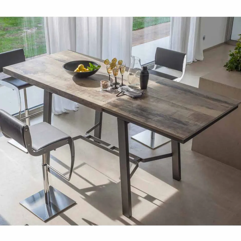 Tavolo Allungabile fino a 280 cm in Legno e Metallo Made in Italy - Gallotto