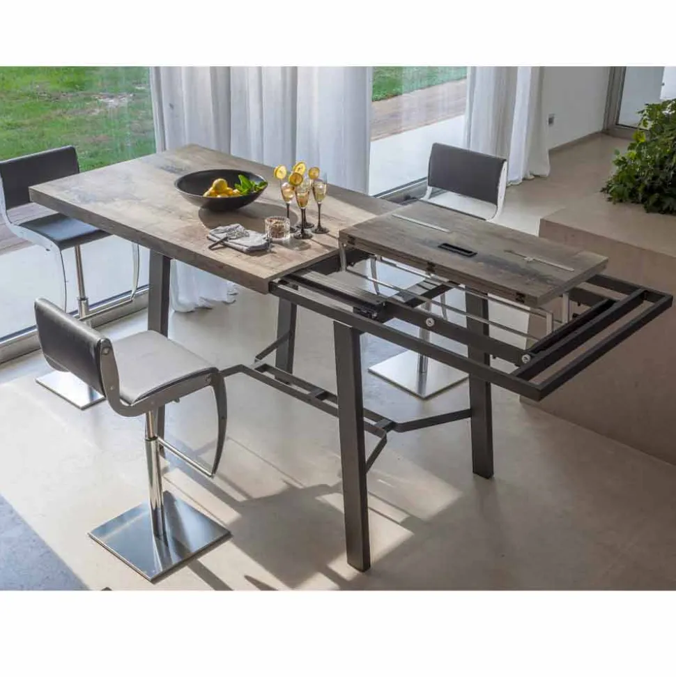 Tavolo Allungabile fino a 280 cm in Legno e Metallo Made in Italy - Gallotto
