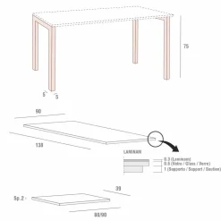 Tavolo Allungabile Fino a 238 cm in Laminam e Metallo Made in Italy - Remigio