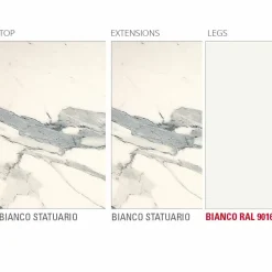 Tavolo Allungabile Fino a 238 cm in Laminam e Metallo Made in Italy - Remigio