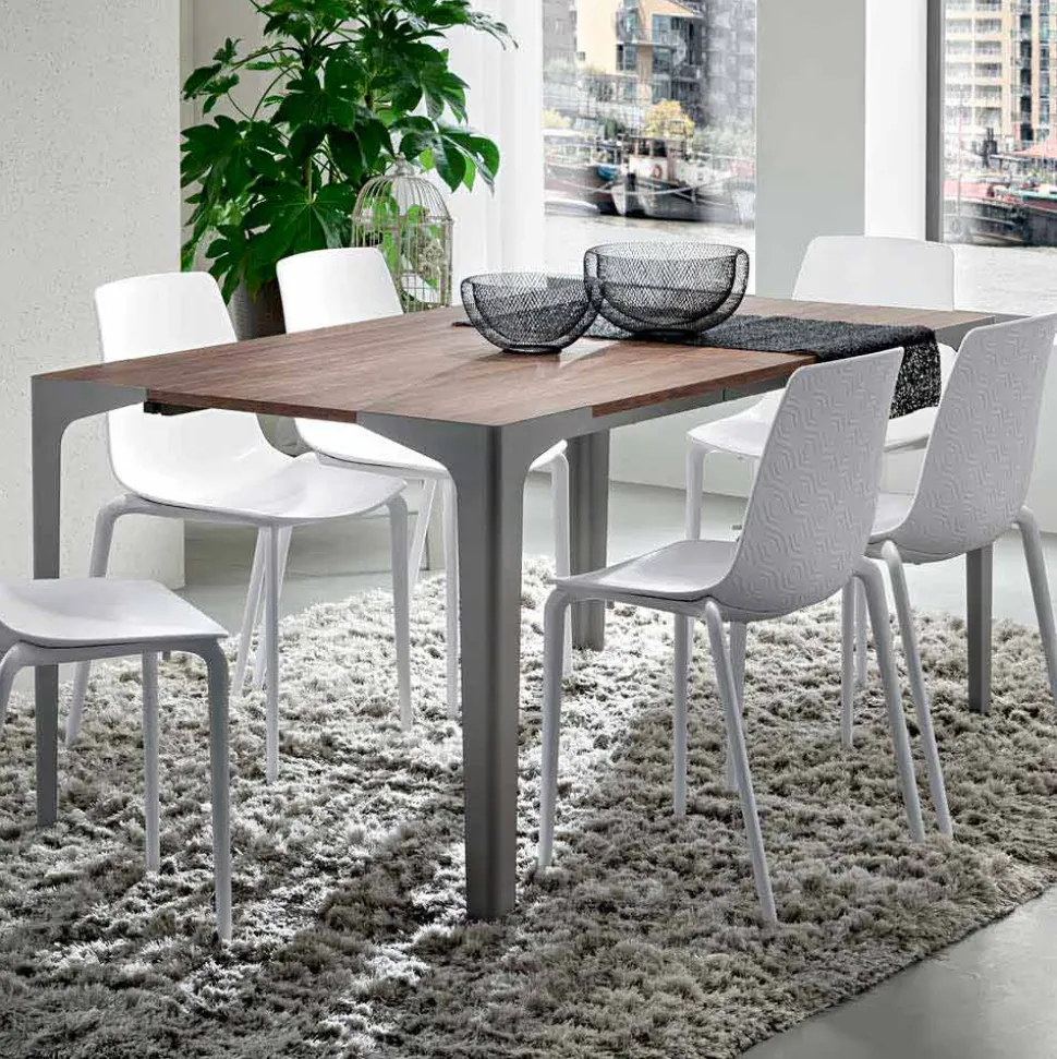 Tavolo Allungabile Fino a 222 cm in Hpl Effetto Legno Made in Italy - Vulcano