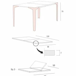 Tavolo Allungabile Fino a 222 cm in Hpl Effetto Legno Made in Italy - Vulcano