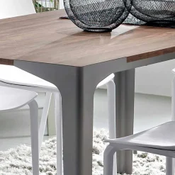 Tavolo Allungabile Fino a 222 cm in Hpl Effetto Legno Made in Italy - Vulcano