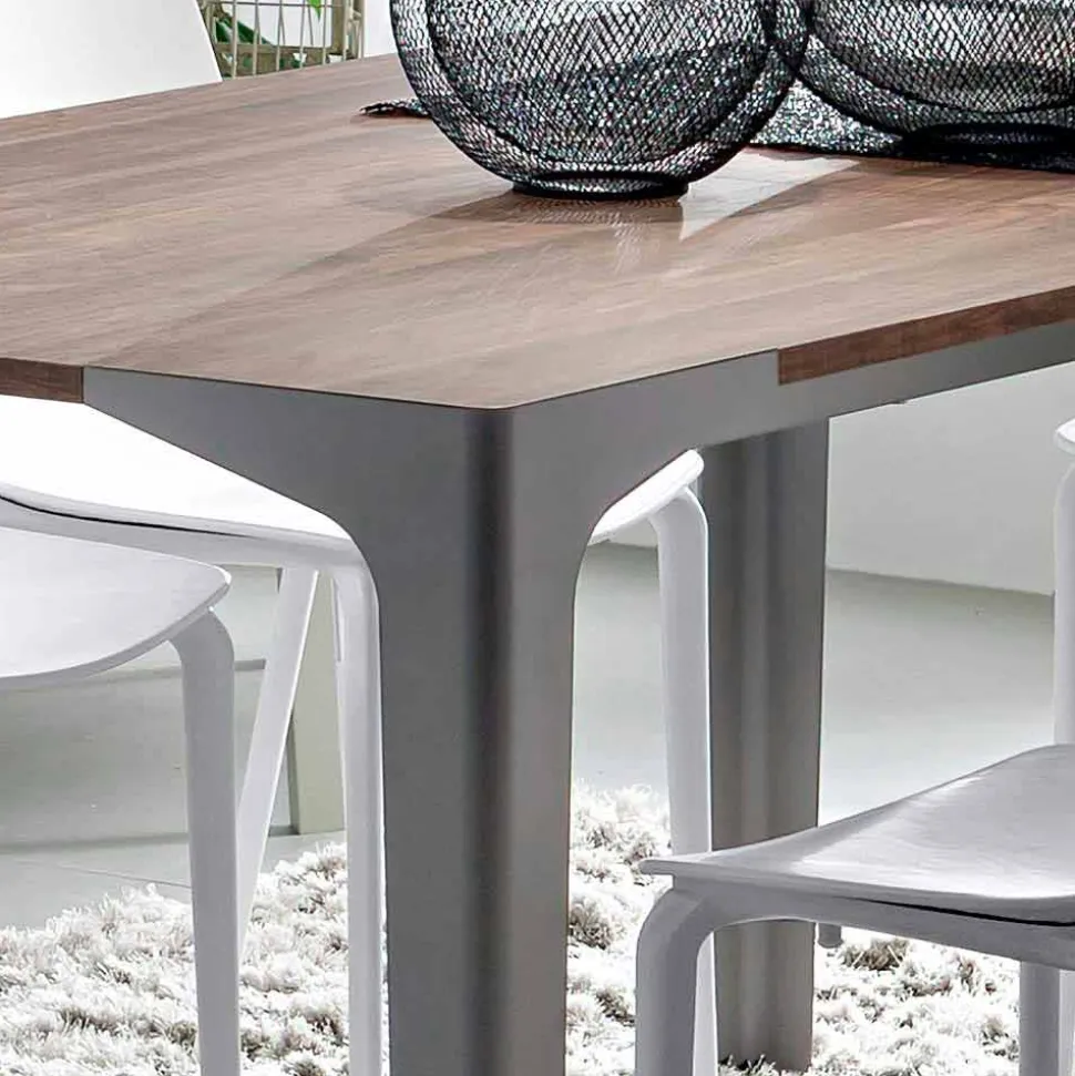 Tavolo Allungabile Fino a 222 cm in Hpl Effetto Legno Made in Italy - Vulcano