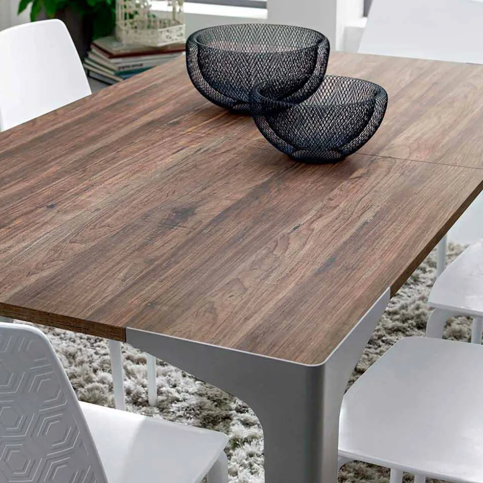 Tavolo Allungabile Fino a 222 cm in Hpl Effetto Legno Made in Italy - Vulcano