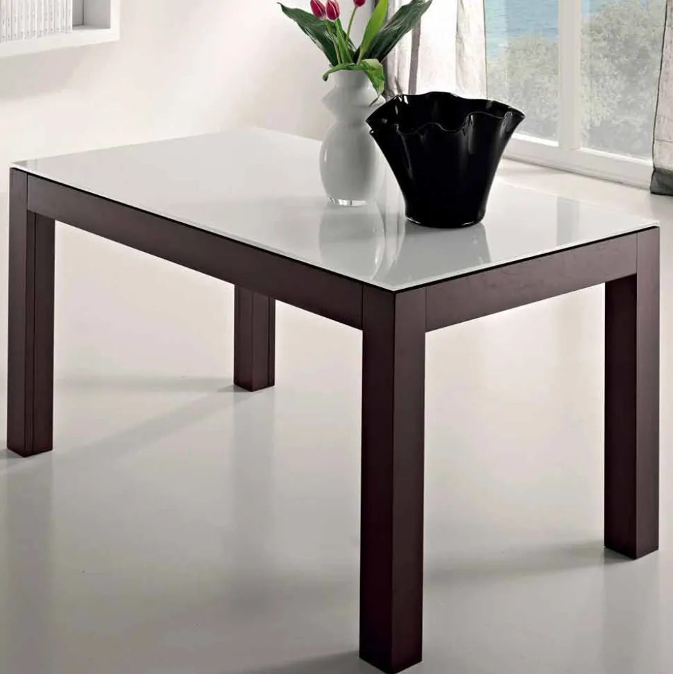 Tavolo Allungabile fino a 270 cm in Vetro e Legno Frassino Made in Italy – Homer