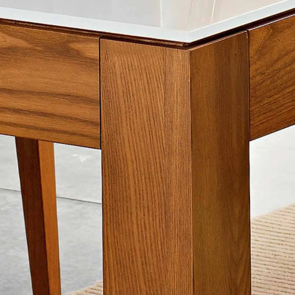 Tavolo Allungabile fino a 270 cm in Vetro e Legno Frassino Made in Italy – Homer