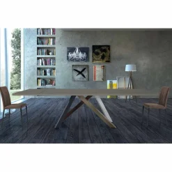 Tavolo Allungabile Fino a 300 cm in Fenix e Acciaio Made in Italy - Settimmio