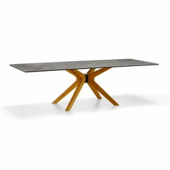 Tavolo Allungabile Fino a 260 cm in Gres e Legno, Lusso Made in Italy - Malita