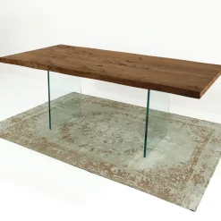 Tavolo Allungabile Fino a 300 cm in Legno Impiallacciato e Vetro – Strappo