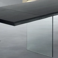Tavolo Allungabile Fino a 300 cm in Legno Impiallacciato e Vetro – Strappo