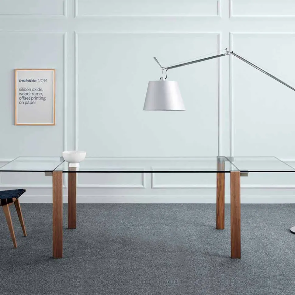 Tavolo Allungabile Fino a 280 cm in Vetro Trasparente Made in Italy – Sopot