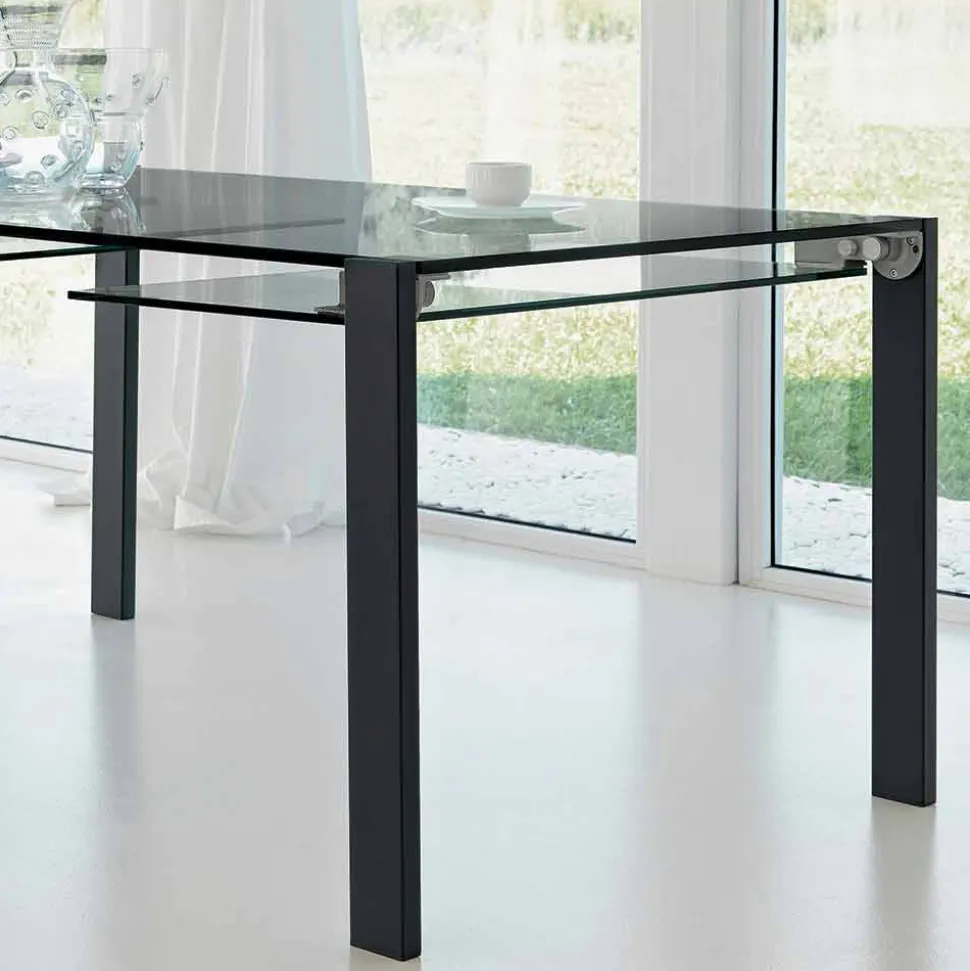 Tavolo Allungabile Fino a 280 cm in Vetro Trasparente Made in Italy – Sopot