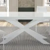 Tavolo Allungabile fino 278 cm in Vetro e Acciaio Bianco Made in Italy – Grotta