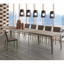 Tavolo allungabile fino 380 cm in vetroceramica e metallo Cagliari
