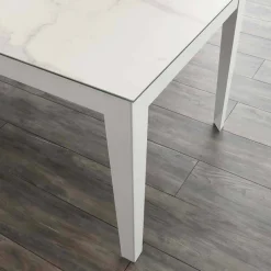 Tavolo allungabile fino 380 cm in vetroceramica e metallo Cagliari