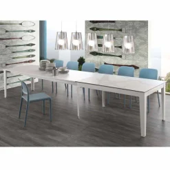Tavolo allungabile fino 380 cm in vetroceramica e metallo Cagliari
